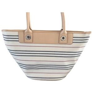 Burberry Cream and Black Striped Tote
